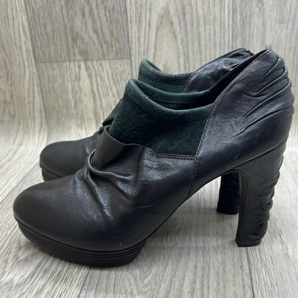 All Saints Spitalfields Sigma Platform Heels Black Leather/Suede - Picture 4 of 12